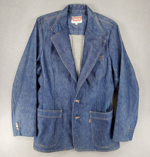 Levi's Denim Blazer Mens Size 44 Blue VTG 70s Orange Tab USA Made 70662-0213