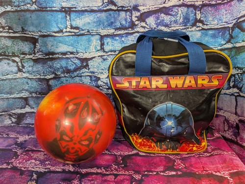 Brunswick Star Wars Bowling Ball Darth Maul Obi Wan & Qui Gon Viz-A-Ball + Tasche - Bild 1 von 13