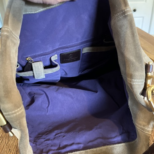 Bolso de Hombro Hobo Cole Haan Gamuza y Cuero Gamuza Tostada Marrón Acentos Madelyn - Imagen 6 de 17