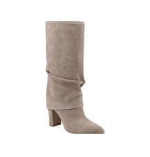 MARC FISHER LTD LARITA TAUPE SUEDE FOLD OVER BOOT SIZE 9.5