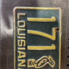 Vintage Original 1951 Louisiana License Plate #171-347 Green & Yellow — photo 3