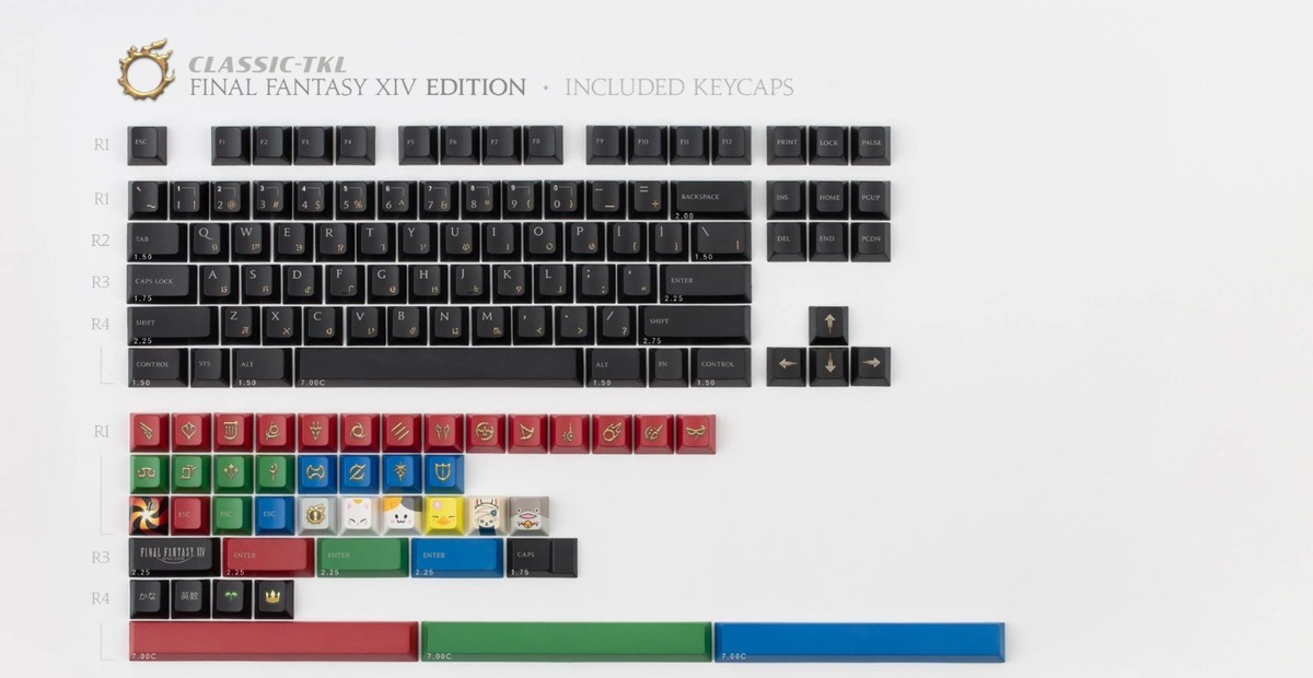 Novelkeys Final Fantasy 14 Online Keyboard Classic TKL FFXIV FF +