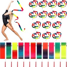 25pcs Dance Ribbons,2-Meter Long Gradient Color Rhythmic Gymnastics red