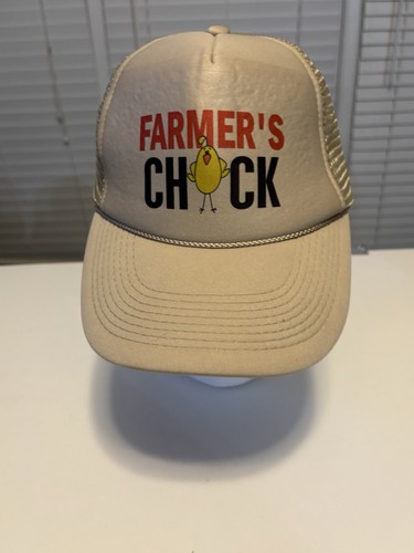 Farmer’s Chick Hat Rope SnapBack Mesh Back Tan NWOT Trucker