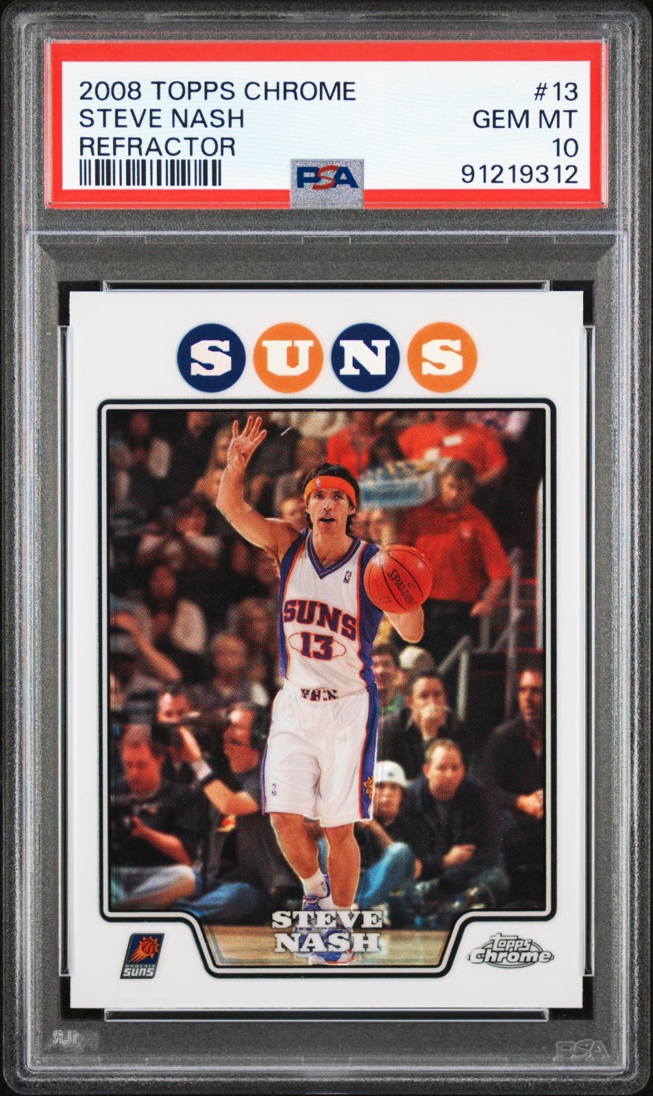 Steve Nash #13 Refractor 2008-09 Topps Chrome Phoenix Suns PSA 10