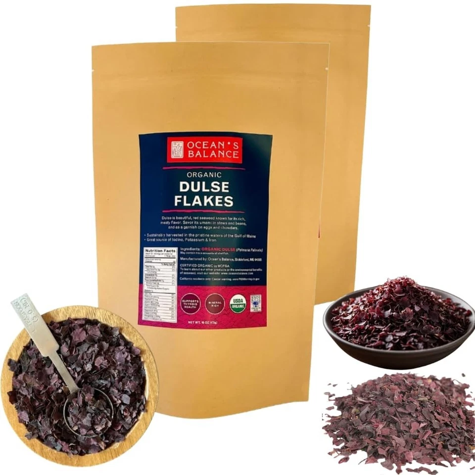 Organic Dulse Flakes - Nutrient-Dense Sea Vegetable - Image 3 of 4