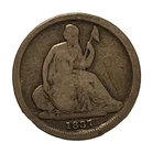 1837  Seated Liberty dime- no stars- Small date , G /VG , scarce variety