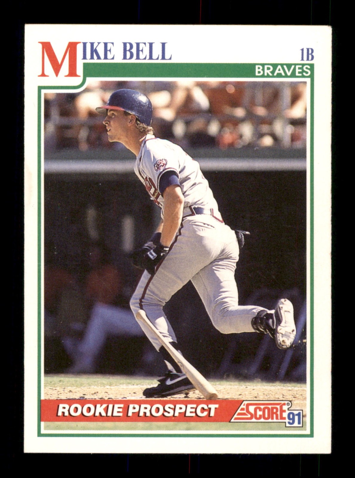  375 Mike Bell  Braves 1991 Score Baseball Sports Trading Card 
