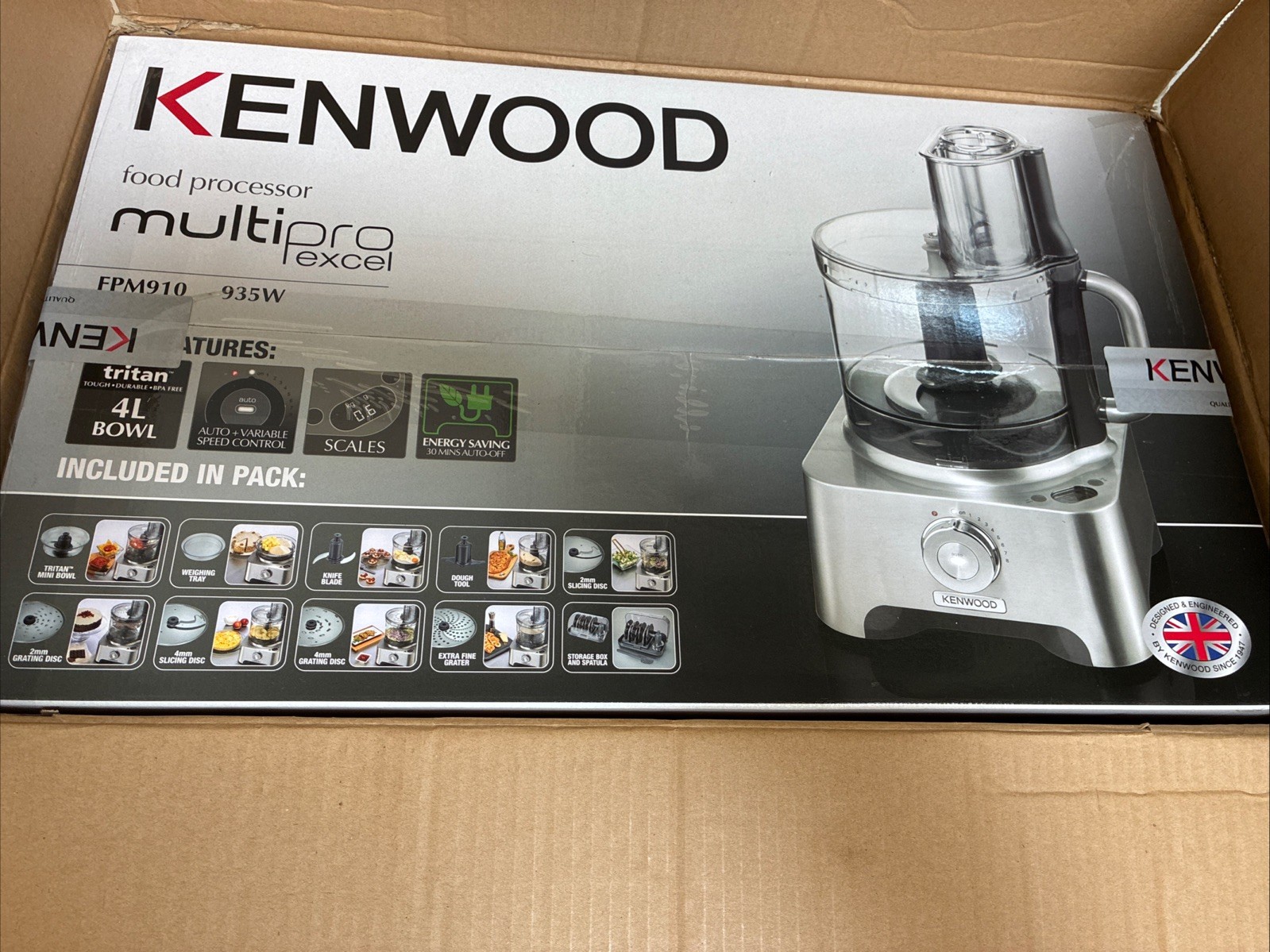 BRAND NEW Kenwood MultiPro Excel FPM910 935W Food Processor Complete Set 4L Bowl