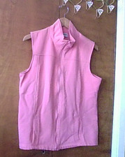 COZY PILE FODERATO GILET speculazione taglia L rosa pesca caldo zip 2 tasche collo alto