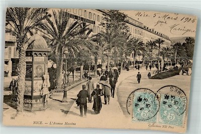 38267998 - Nice Litfasssaeule L´ Avenue Masséna Marke bildseitig Nizza 1915