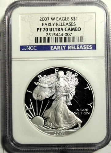 2007-W American Silver Eagle Proof NGC PF70 Ultra Cameo Early Release