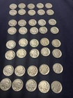 LOT OF 40 BUFFALO NICKELS FULL ROLL READABLE DATES INDIAN HEAD 1920 TO 1936