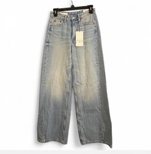 Zara mid waisted wide leg jeans with faded blue wide Shifted Pants nwt. Size 0