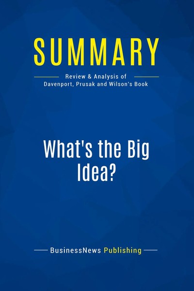 Businessnews Publishing | Summary: What's The Big Idea? | Taschenbuch | Englisch-image