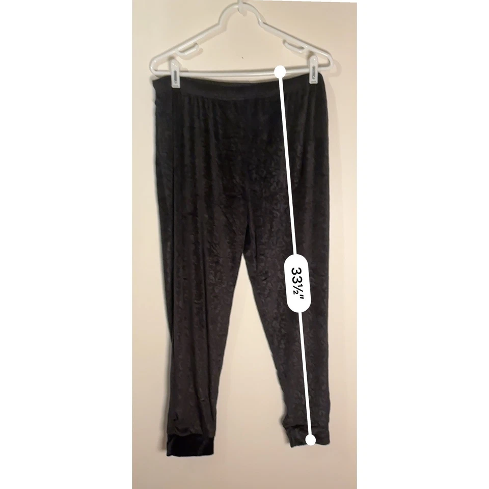 XL черный леопардовый принт гостиной комплект пижамы комплект плюс размер - Изображение 4 из 4