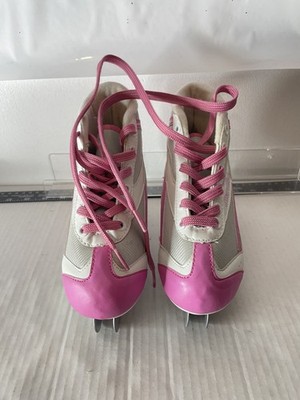 Starglide -Girls Sz 13 Pink &  White Double Runner Figure Ice Skate Junior 
