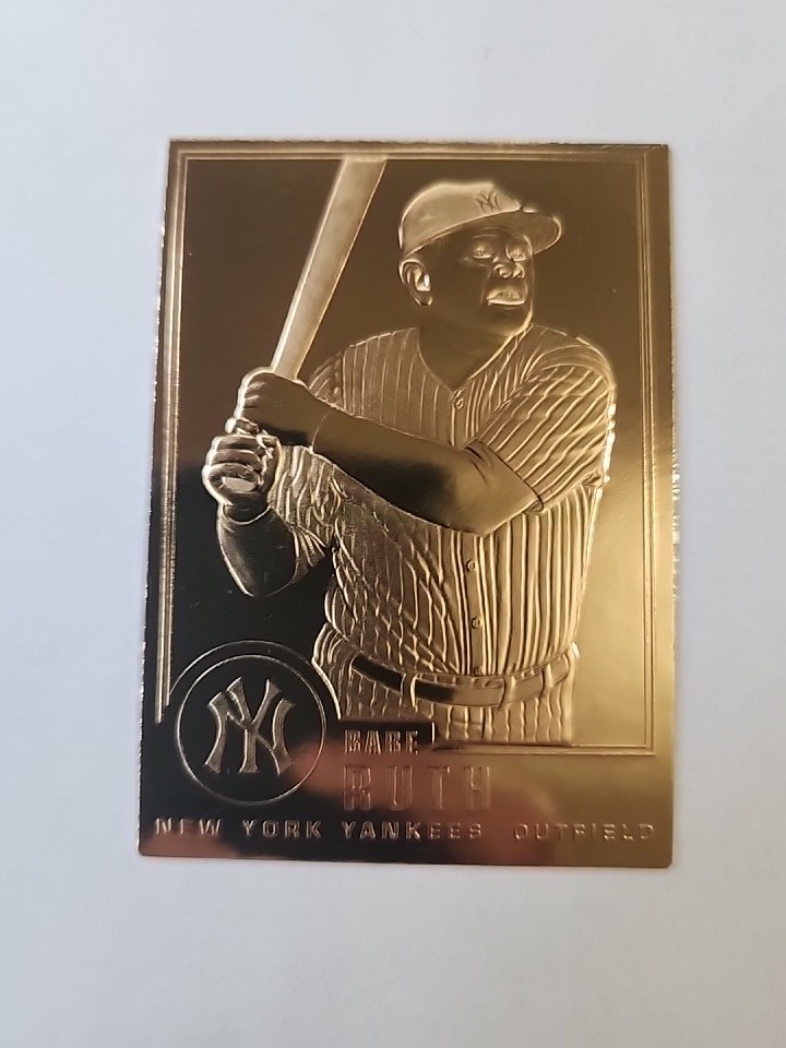 1996 Danbury Mint 22k Gold Baseball Card Babe Ruth #30 New York Yankees  