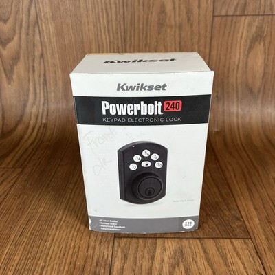 Kwikset Powerbolt 240 Keypad Electronic Deadbolt Lock Matte Black 12 User Codes
