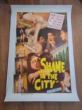 Shame In The City 1960s Original Movie Poster One Sheet LINEN BACKED!!