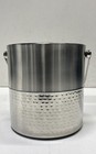 Godinger Hammered Silver Tone Ice Bucket with Lid and Handle Barware 2pc — photo 3