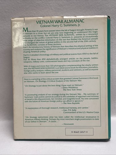 Vietnam War Almanac Harry G. Summers Jr Colonel of Infantry 1985 Hardcover - Picture 3 of 7
