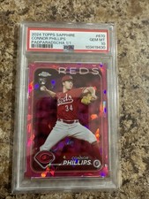 Marketplace image: 2024 TOPPS CHROME SAPPHIRE PADPARADSCHA 1/1 #670 CONNOR PHILLIPS 1/1 PSA 10