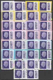 GB 30 x 1st Class Unfranked Barcoded Stamps On Paper