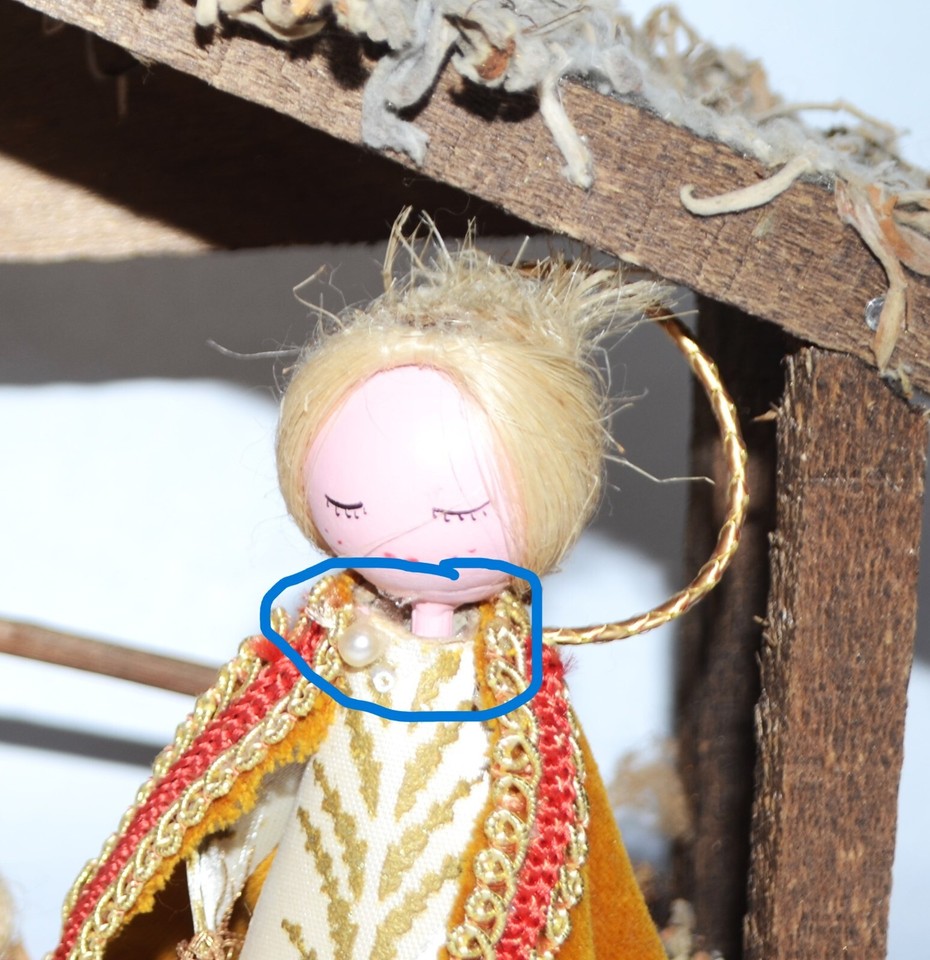 Vintage Nativity Manger Scene Jesus Hand Crafted Christmas Holiday