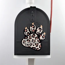 Mailbox Magnet Partial Cover Cat Paw Leopard Print Customized
