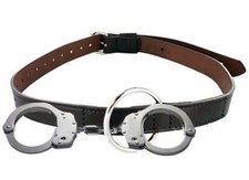 Premium Grade Leather Transport Belt w/ Police Issue Handcuffs Overstock Surplus