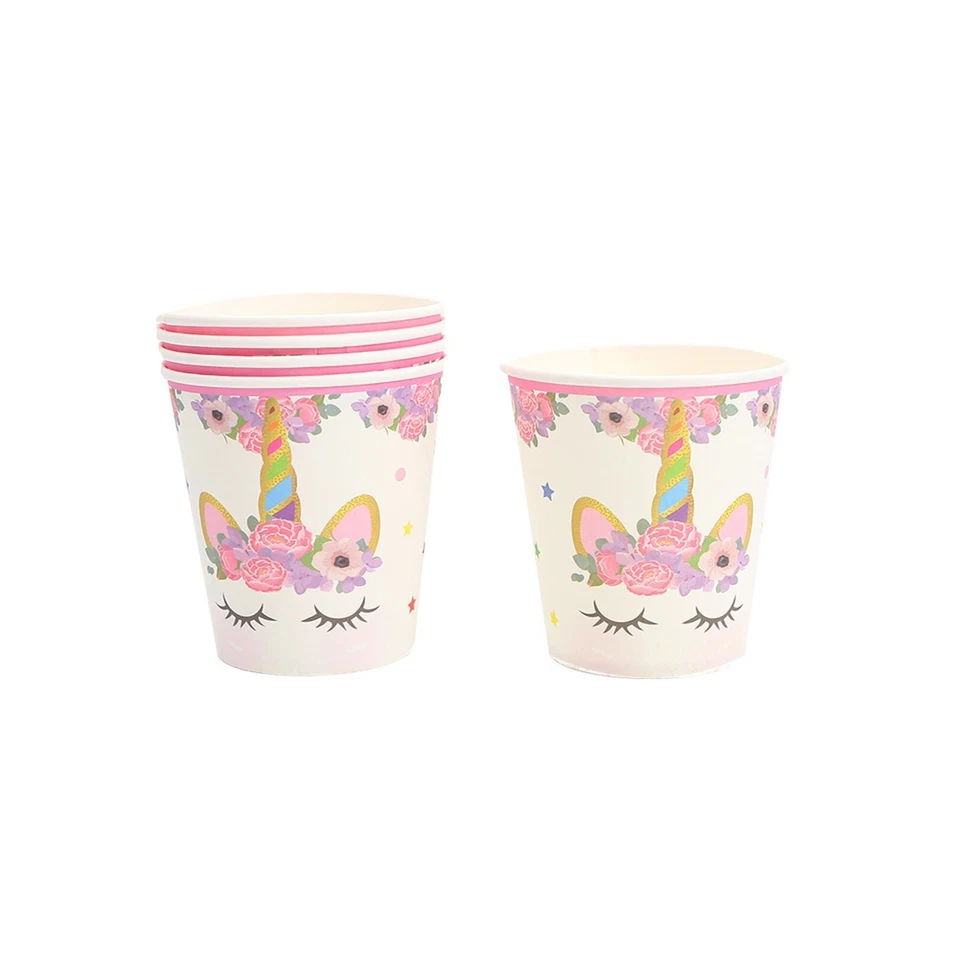 Suministros de fiesta de cumpleaños de sirena y uniornio, conjunto de sirenita, unicornio mágico Foto 4 de 4