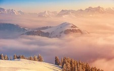 Landscape clouds mountains snow snowy mountain nature Custom Gaming Mat Desk