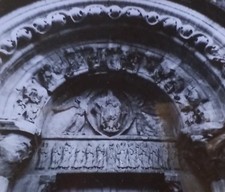 Tympanum, Anzy-Le-Duc Church, France, Magic Lantern Glass Photo Slide