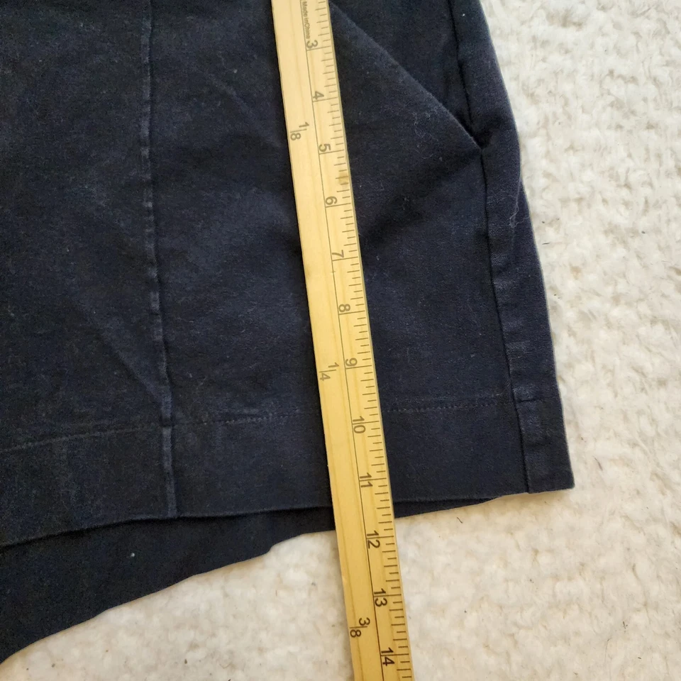 Pantalones Cortos Chinos Nicole Miller 16 Negro Algodón Elástico Costuras Retro Y2K Tiro Bajo Foto 2 de 4