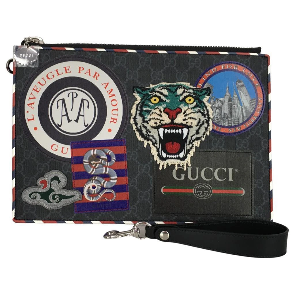 Gucci Men's Night Courrier Interlocking GG Supreme Pouch Bag