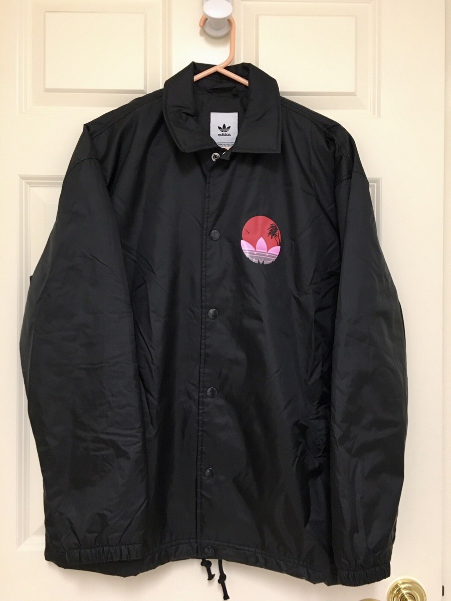 adidas Originals Size M Tropical Coach Jacket Mens Black