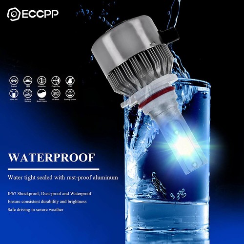 ECCPP 9005/HB3 LED Headlight Bulb Hi/Lo Beam White Fog Lights Conversion Kit - 8 - Picture 6 of 7