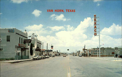 VAN HORN Texas U.S. Highway Street View USA Postcard Amerika ~1960/65 Postkarte