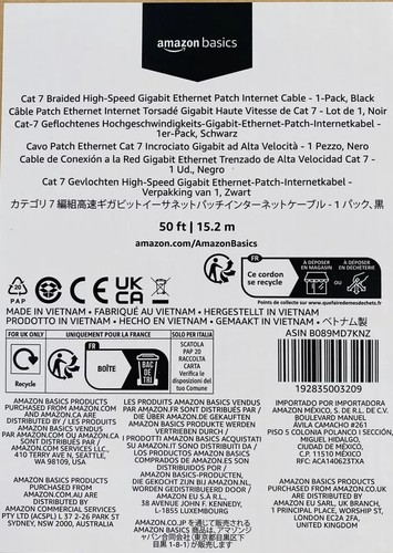 Amazon Basics Cat-7 Braided High Speed Gigabit Ethernet Patch Internet Cable 50" - 第 2/4 張圖片