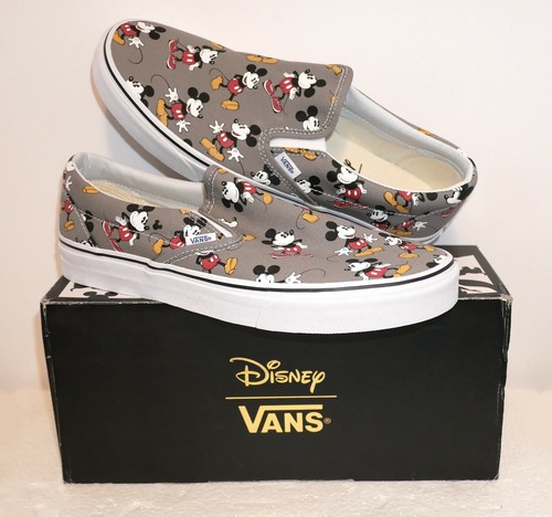 CHAUSSURES À ENFILER GRISES VANS x DISNEY (MICKEY MOUSE) (Hommes 10,0) NEUVES dans leur BOITE D'ORIGINE ! - Photo 1/1