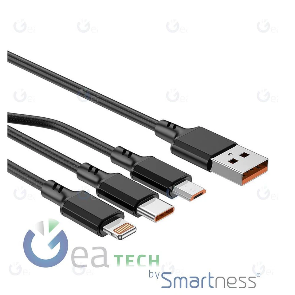 NCC Câble de Données 3 IN 1 De Usb-A Light Usb-C USB 60W D120MCL Haute Vitesse' - Photo 2/3