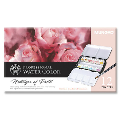 Mungyo Profi Aquarell 12 Pfannen Set - Pastell - Nostalgie des Pastells