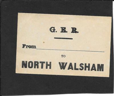 NORTH WALSHAM - NEUER TYP - GREAT EAST RAILWAY - GEPÄCKETIKETT - G.E.R.