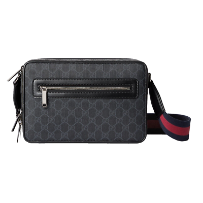 GUCCI Medium GG $2300 Black Canvas Crossbody New & Authentic | eBay