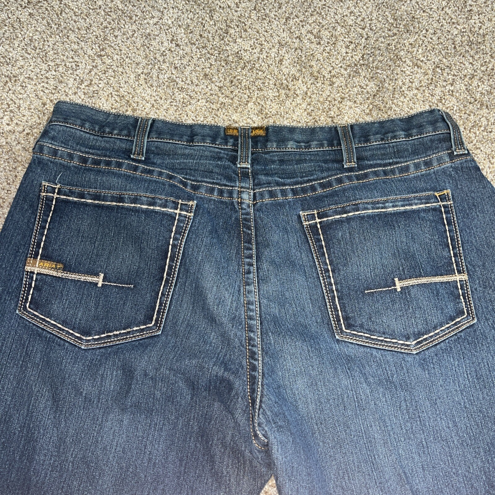 Ariat Jeans Mens 40 X 34 Low Rise Boot Western Work Blue Denim - View 14