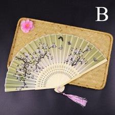 Chinese Style Bamboo Hand Fan Hanfu Folding Fan Dance Party Hand Held Prop Gifts