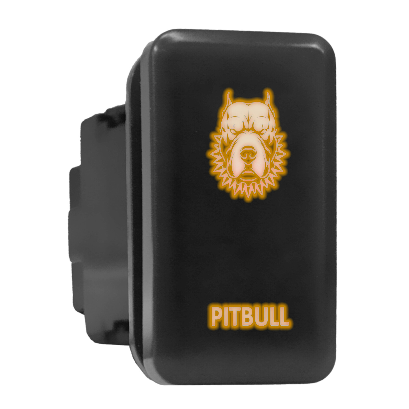 Orange Backlit Pitbull Tall Push-In Switch for Toyota 1.54x0.83in