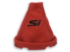 FOR HONDA CIVIC Si SEDAN COUPE 06-11 GEAR SHIFT GAITER RED ALCANTARA EMBROIDERY