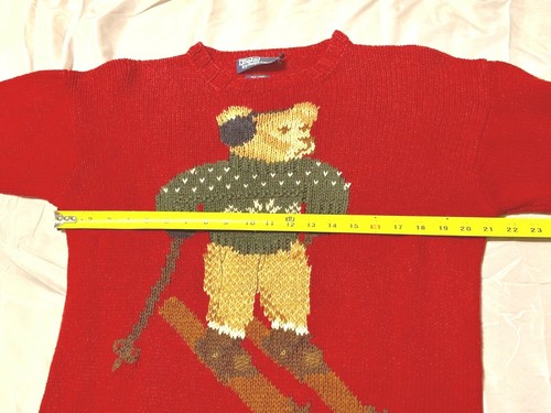 *LIMITADO* POLO Ralph Lauren Rojo Oso Esquí Grande Tejido a Mano Suéter Mediano De Colección - Imagen 8 de 10